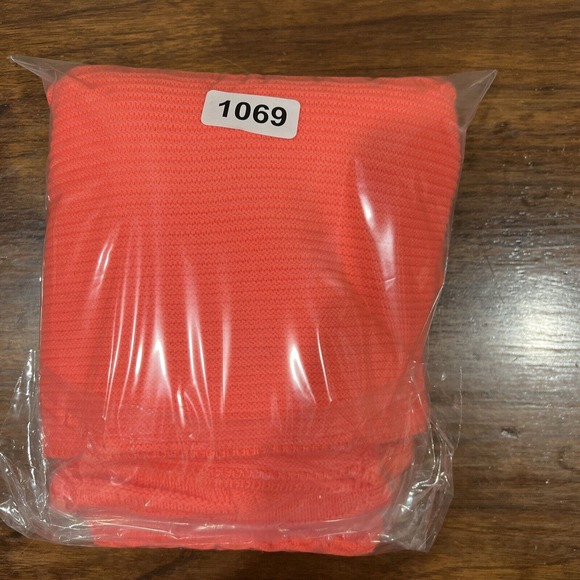 Miami Dress Women Small Short Sleeve Sweater Dress Bright Coral Pink Knee Length - Picture 13 of 14